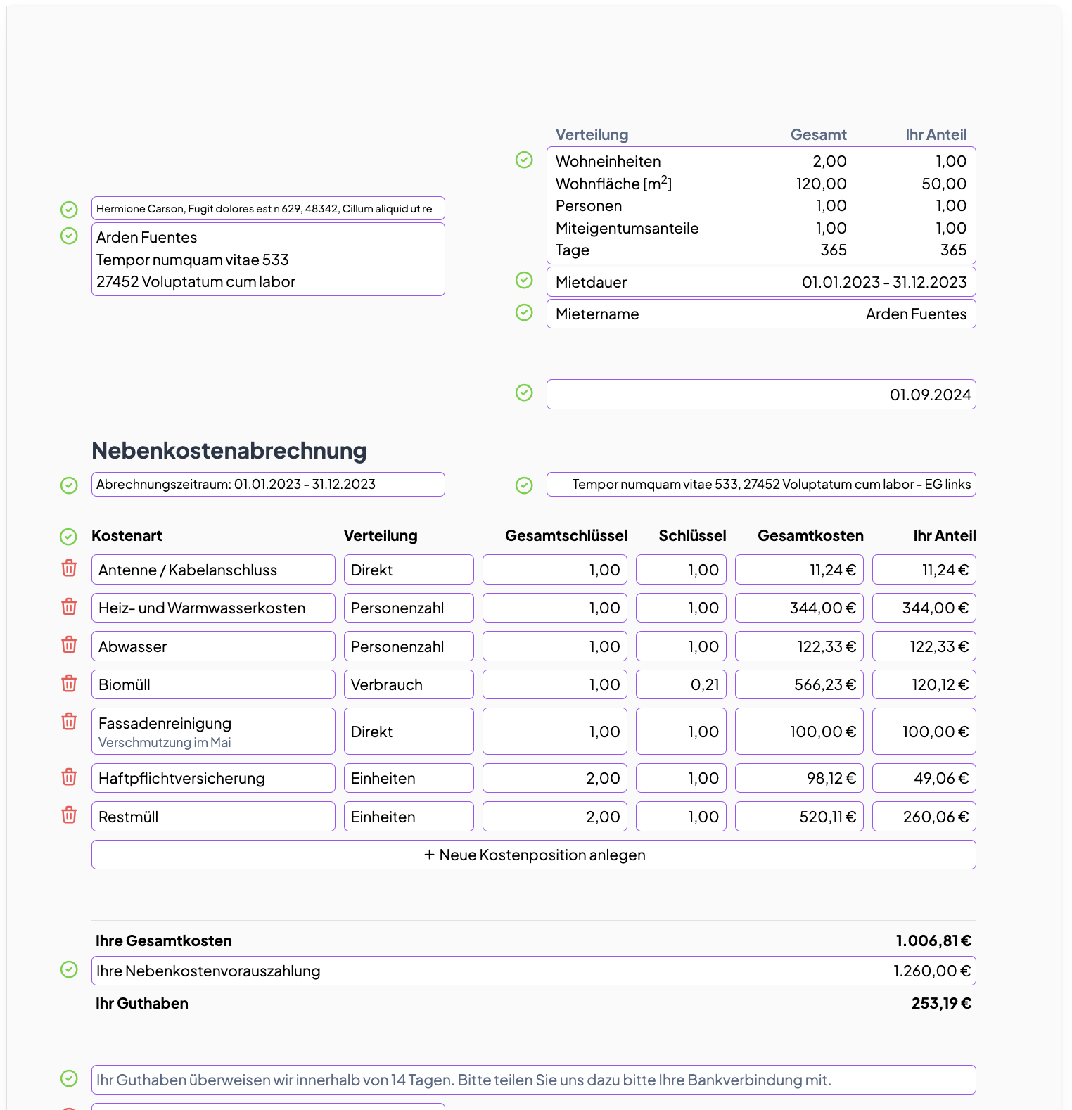 immo.page Betriebskostenabrechnung